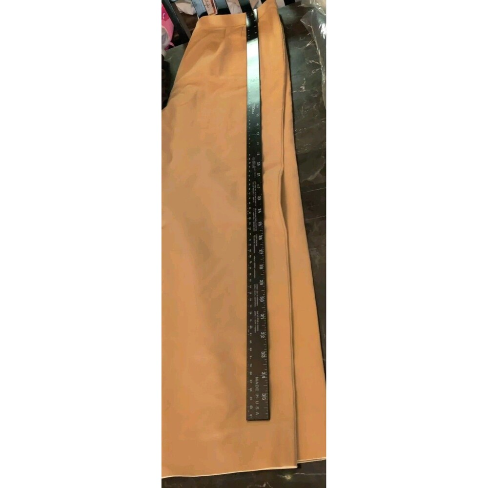 St. John Beige Khaki Silk Dress Slacks Pants Size 10 Made In USA Imported Fabric - Picture 8 of 10